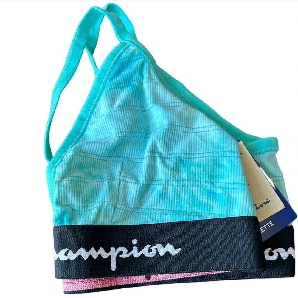 New Champion Aqua Blue Tie Dye Sports Bra/Bralette - Picture 4 of 4